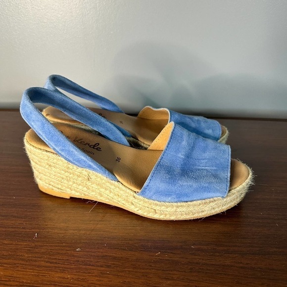 Ser Verde Blue Sueded Sandal Made in Spain Size 36 - Picture 4 of 9